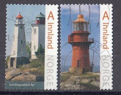 NORWAY 1921-1922,used,falc Hinged,lighthouses - Gebruikt