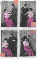 SERIE 6 CARTES  FANTAISIE -  ANNEE 1907 -  COUPLE   -  A  LEGENDE    :  JE VOUDRAIS...  -  CIRCULEE  TBE - Collections & Lots