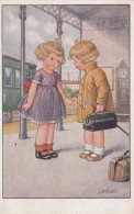 Josef Kranzle - Children At Train Station - Kränzle