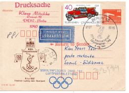 60548 - DDR - 1987 - 10Pfg Kl.Bauten GAKte M ZusFr P Lp SoStpl BERLIN - OLYMPISCHER TAG -> SEOUL (Suedkorea) - Ete 1988: Séoul