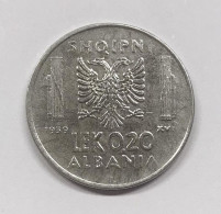 Italy ITALIA Colonia D'Albania 0,20 Lek 1939 Coniazione Difettosa Anno XVI + I Evanescente Anziche XVIII E.047 - Albanie