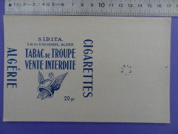 Paquet De Cigarettes Non-plié Tabac De Troupe ALGERIE S.I.D.T.A. 20gr - Andere & Zonder Classificatie