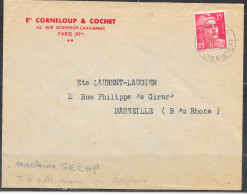 Curiosité Machine SECAP Timbre à Date Seul, Sans Le Graphisme De Paris 36 Le 20-3 1950 - Briefe U. Dokumente