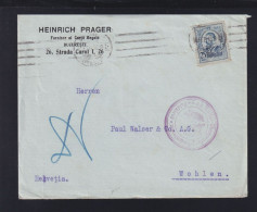 Rumänien Romania Briefkuvert 1916 Nach Schweiz KuK Zensur - World War 1 Letters