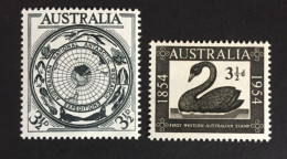 1954 - Australia - Cent. Of First Western Australian Stamp, Australian Antarctic Research - Unused - Neufs