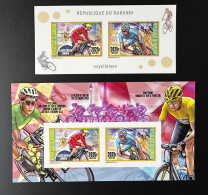 Burundi 2014 / 2015 Mi. 3483 - 3484 Bl. 504 - 505 ND IMPERF Cyclisme Cycling Rad Vélo Fahrrad Bicycle Tour France Eiffel - Neufs