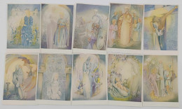 Carnets De Cartes Religieuses - Tien Lutgard Kaarten Naar Kleurtekenningen Van Mia Otten - Lannoo Tielt - Colecciones Y Lotes