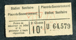 Ticket Tramway Alger Début XXe "Sté Des Tramways Algériens" Billet Tram Algérie - Wereld