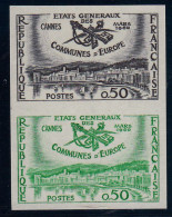 FRANCE - N°1244 - CANNES  - Etats Généraux Des Communes D 'Europe - Essai De Couleur En Paire. Luxe. - Color Proofs 1945-…