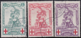 Belgie  .   OBP    .    126/128   .    O     .   Gestempeld     .   /   .    Oblitéré - 1914-1915 Croix-Rouge
