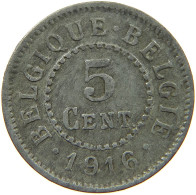 BELGIUM 5 CENTIMES 1916 #a057 0085 - 5 Centimes