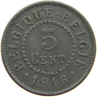 BELGIUM 5 CENTIMES 1916 #a014 0243 - 5 Centimes