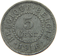 BELGIUM 5 CENTIMES 1916 #a006 0729 - 5 Cent