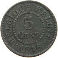 BELGIUM 5 CENTIMES 1916 #a006 0525 - 5 Centimes