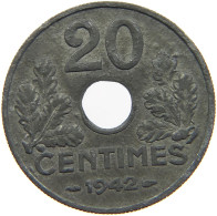 FRANCE 20 CENTIMES 1942 #c020 0401 - 20 Centimes