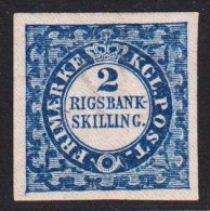 1852. DANMARK. 2 Rigsbankskilling Blue. Thiele Print.__ Plate I, Nr. 35. Type 7. Exceptional... (Michel 2II ) - JF536972 - Unused Stamps