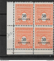 FRANCE 1945  N° 703**     BLOC DE 4 GOMME D'ORIGINE SANS CHARNIÈRE  NEUF TTB      2 SCANS - 1944-45 Triumphbogen