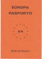 AKEO 10 Esperanto European Passport Issued In 1979 - Esperanta Ewropa Pasporto Eldonita En 1979 - Esperanto