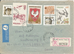 Poland Registered Cover Sent To Denmark Zielona Gora 2-3-1984 With More Topic Stamps - Briefe U. Dokumente