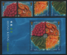 Hongkong 1994 - Mi-Nr. 728-731 & Block 33 ** - MNH - Korallen / Corals - Unused Stamps