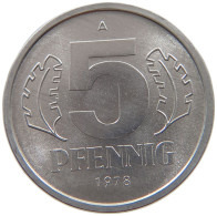 GERMANY DDR 5 PFENNIG 1978 TOP #a076 0367 - 5 Pfennig