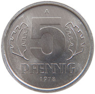 GERMANY DDR 5 PFENNIG 1978 TOP #a076 0345 - 5 Pfennig