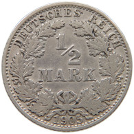 GERMANY EMPIRE 1/2 MARK 1905 A #a044 0121 - 1/2 Mark