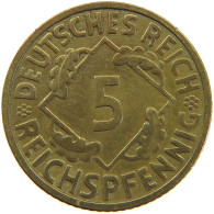 GERMANY WEIMAR 5 PFENNIG 1925 E #a055 0397 - 5 Renten- & 5 Reichspfennig