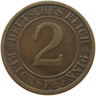 GERMANY WEIMAR 2 PFENNIG 1925 F #a043 0647 - 2 Rentenpfennig & 2 Reichspfennig