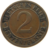 GERMANY WEIMAR 2 PFENNIG 1924 D #s078 0625 - 2 Rentenpfennig & 2 Reichspfennig