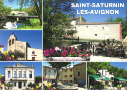 SAINT SATURNIN, ARCHITECTURE, CHURCH, BRIDGE, SWAN, TOWER WITH CLOCK, FOUNTAIN, TERRACE, WATER MILL, FRANCE - Saint-Saturnin