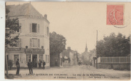 Saint-Romain De Colbosc  76  Carte Circulée Timbrée--La Rue De La Republique Et L'Hotel AVENEL Entrée -Rue Bien Animée - Saint Romain De Colbosc