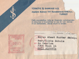 Türkei Briefstück Mit Freistempel Ankara Nach Kiel Türkiye Is Bankasi A.s Porto 12 500 1983 - Covers & Documents