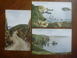 LOT DE 3 CPA  Non écrite - SARK BRECQHOU AND THE AUTELETS LA COUPEE LE CREUX HARBOUR - Sark