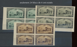 1935 Diligence Expo   407 / 409  X 4.  TRES RARE. Tirage 200 Ex. Postfris Dont 24 Blocs Dont Moitié Découpés - 1931-1940