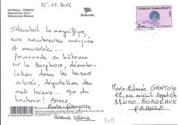 TURQUIE N° S/CP DU 27.12.12 POUR LA FRANCE - Brieven En Documenten