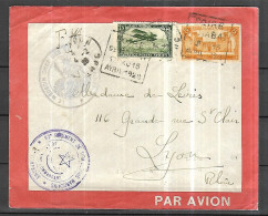 Lignes Aeriennes Latecoere France Maroc Algerie Lettre FM DU 07 11 1928 POUR LYON - Autres & Non Classés