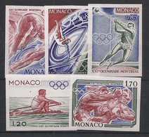 MONACO - 1976 - N°Yv. 1057 à 1061 - Olympics - Non Dentelé / Imperf. - Neuf Luxe ** / MNH / Postfrisch - Varietà