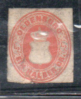 GERMANY GERMANIA GERMAN OLD STATES OLDENBURG 1862 COAT OF ARMS STEMMA ARMOIRIES 1/2g MH - Oldenburg