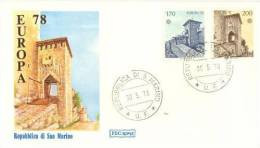 SAN MARINO  1978  EUROPA CEPT FDC - 1978