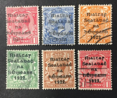 1923 - Ireland - Provisional Government Of Ireland 1922  King George V - Overprint - 6 Stamps  Used - Used Stamps