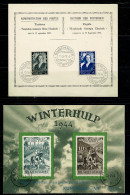 1937/44 : 456/457* & 639/640** Sur/op Cartes Souvenir Elisabeth & Winterhulp-Secours D'Hiver Obl. Premier Jour - ....-1951