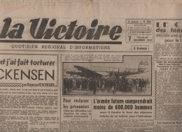 LA VICTOIRE 07 12 1945 - VON MACKENSEN - PROCES NUREMBERG - JAPON - AVION " CIEL DE PARIS " - AUCH - LOMBEZ - LECTOURE - Allgemeine Literatur