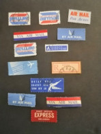 Liban Lebanon Aviation Transport  Stamps  13 Labels Air Mails Etichette  Di Voyage - Baggage Etiketten