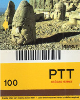 TURKEY - ALCATEL - BARCODE CARD - NEMRUT RUINS - 100 UNITS - BROWN - Türkei