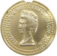 GREAT BRITAIN JETON ELIZABETH II. 1953 GOLD PLATED ALUMINIUM 22MM #a074 0291 - Other & Unclassified