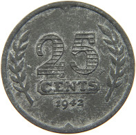 NETHERLANDS 25 CENTS 1942 TOP #c084 0961 - 25 Cent