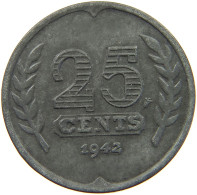 NETHERLANDS 25 CENTS 1942 #a006 0077 - 25 Cent
