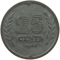 NETHERLANDS 25 CENTS 1941 #c067 0049 - 25 Cent