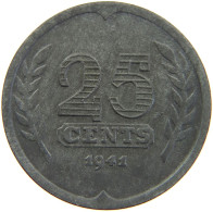 NETHERLANDS 25 CENTS 1941 #a086 0445 - 25 Cent